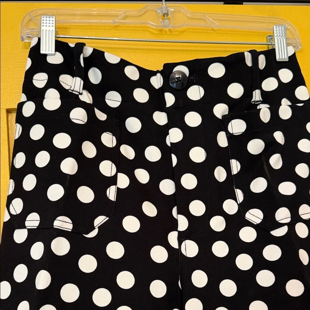 Anthropologie Colette Black and White Polka Dot Wide-Leg Pants - Picture 2 of 5